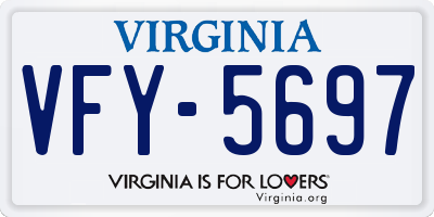 VA license plate VFY5697