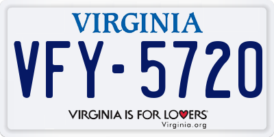 VA license plate VFY5720