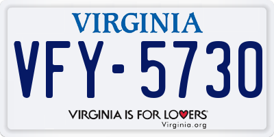 VA license plate VFY5730