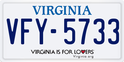 VA license plate VFY5733