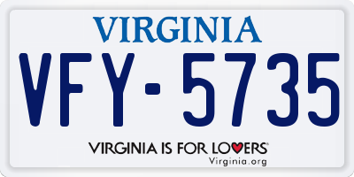 VA license plate VFY5735