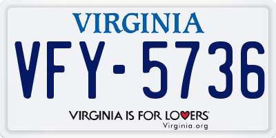 VA license plate VFY5736