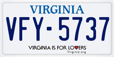 VA license plate VFY5737