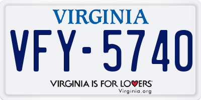 VA license plate VFY5740