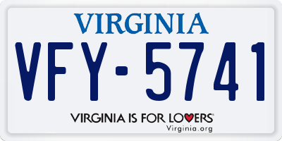 VA license plate VFY5741