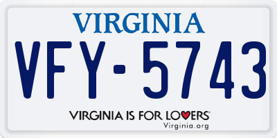 VA license plate VFY5743