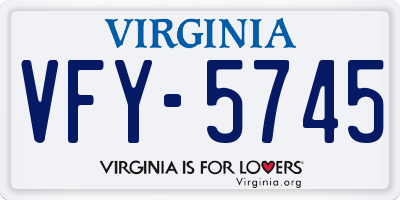 VA license plate VFY5745