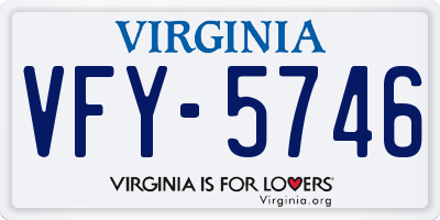 VA license plate VFY5746