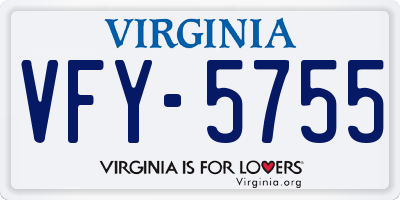 VA license plate VFY5755