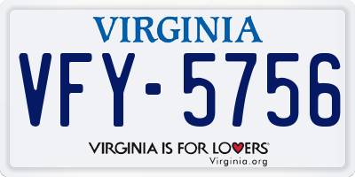 VA license plate VFY5756