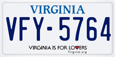 VA license plate VFY5764
