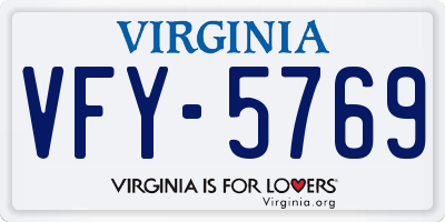 VA license plate VFY5769