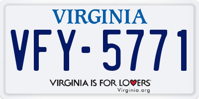 VA license plate VFY5771