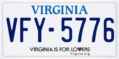 VA license plate VFY5776