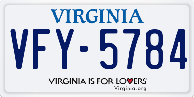 VA license plate VFY5784