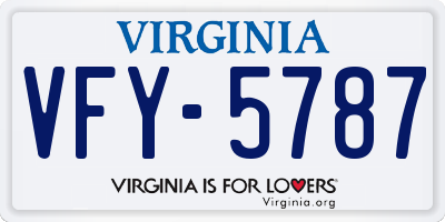 VA license plate VFY5787