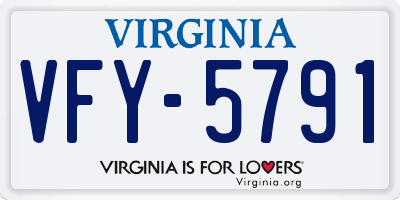 VA license plate VFY5791