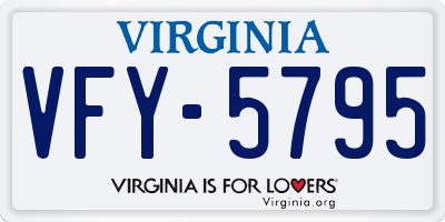 VA license plate VFY5795