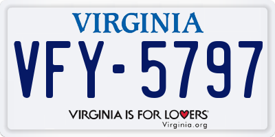 VA license plate VFY5797
