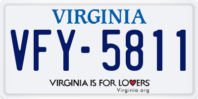 VA license plate VFY5811