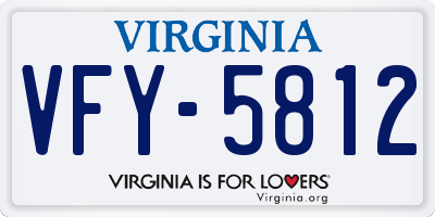 VA license plate VFY5812