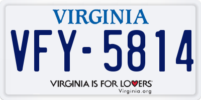 VA license plate VFY5814