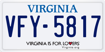VA license plate VFY5817