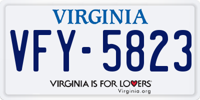 VA license plate VFY5823