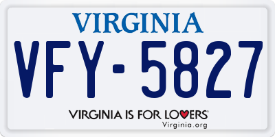 VA license plate VFY5827