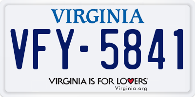 VA license plate VFY5841