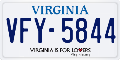 VA license plate VFY5844