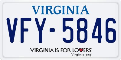 VA license plate VFY5846