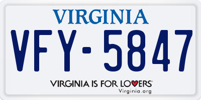 VA license plate VFY5847