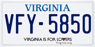 VA license plate VFY5850