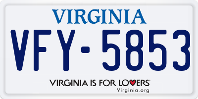 VA license plate VFY5853