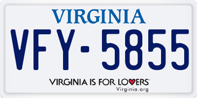 VA license plate VFY5855