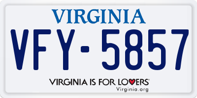 VA license plate VFY5857