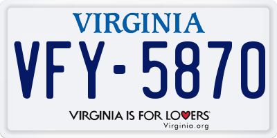 VA license plate VFY5870