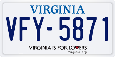 VA license plate VFY5871