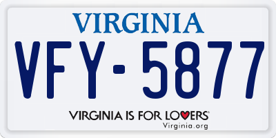 VA license plate VFY5877