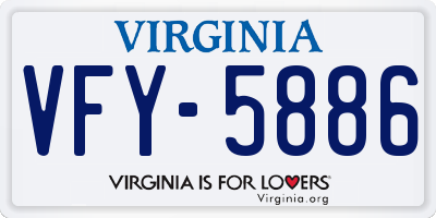 VA license plate VFY5886