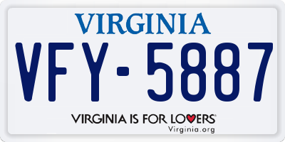 VA license plate VFY5887
