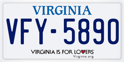 VA license plate VFY5890