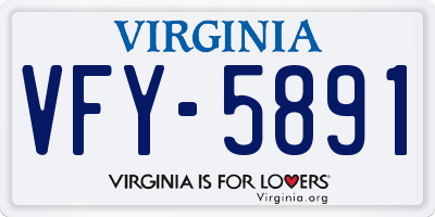 VA license plate VFY5891