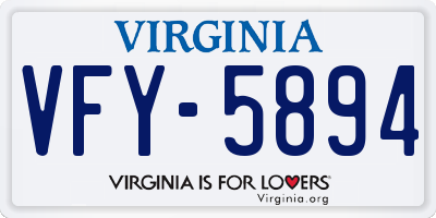 VA license plate VFY5894