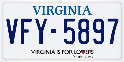 VA license plate VFY5897