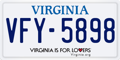 VA license plate VFY5898