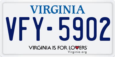 VA license plate VFY5902