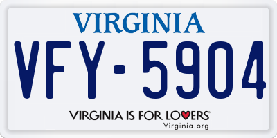 VA license plate VFY5904