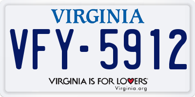 VA license plate VFY5912